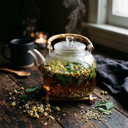 Infusión de menta, hinojo y manzanilla